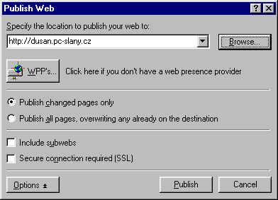 Dialog publikov�n� webu; �ast�ji se naho�e zad�v� ftp://...