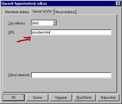 zad�v�n� odkazu