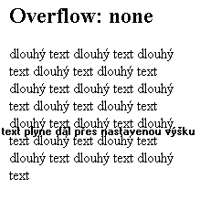 overflow: none; text plyne p�es nastavenou v��ku