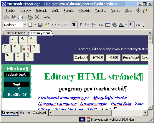 Tato str�nka upravovan� ve wysiwyg editoru FrontPage 2002